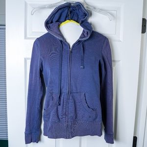 Blue Hoodie Zip Up Sweater